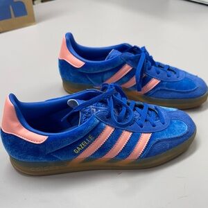 adidas Gazelle Blue and Pink Athletic Shoes